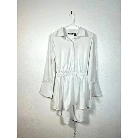 Du Jour Long Sleeve Hi-Low Hem Woven Blouse w/Slit Cuffs QVC Womens S Small NWOT - Picture 1 of 12